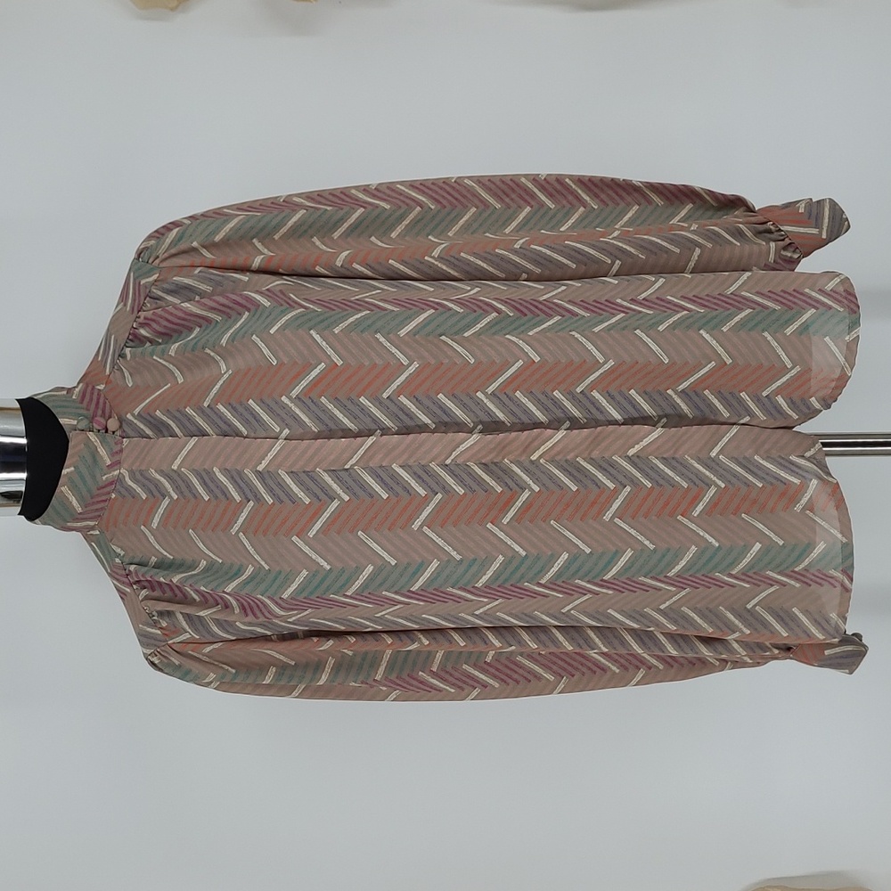 Vintage 70s The Ascot Collection‎ by Lady Arrow Chevron Blouse sz. 10